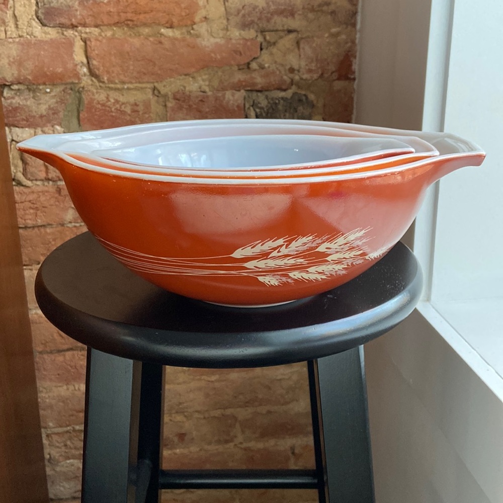 Pyrex vintage set 3 mixing bowls